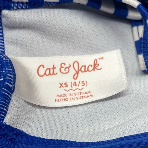 Cat & Jack Girl’s 2Pc Bikini 
Size: XS (4/5) blue white floral toddler swimwear - Picture 6 of 7